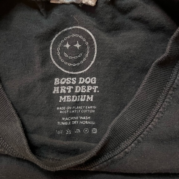 Fun Boss Dog Art Dept Cut Off Shirt Size Medium - Picture 3 of 4